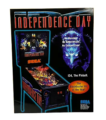 SEGA Independence Day Pinball Flyer Original 90s Promo Game Art Alien Vintage • $12.99