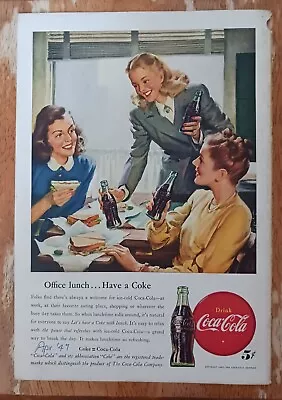 Vintage National Geographic April  1947 Coke Advert • $10