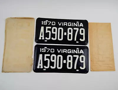 1970 Virginia License Plates Matching Pair - NEW OLD STOCK - Never Used • $64.95