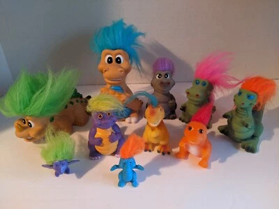 £92.20 • Buy Vintage Trolls 8 Dinosaur/Animal Trolls 2 Tiny Pencil-Top Trolls Lot 10