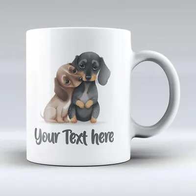 I Love Sausage Dog Cup Mug Fathers Day Gift Novelty Dachshund Gift Personalised • £8.95