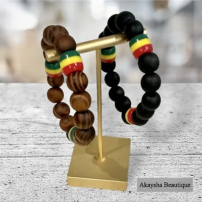 1pcs Fashion Rasta Reggae Bead Bracelet Elastic 1pc Handcrafted • $10