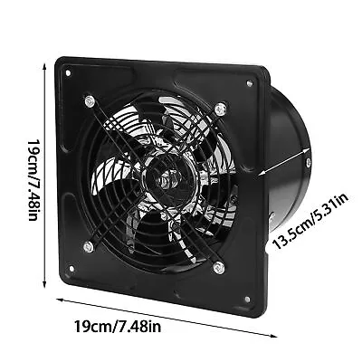 MNS (Black)190mm 40W 220V Wall Mounted Exhaust Fan Low Noise Home Bathroom • $46.94