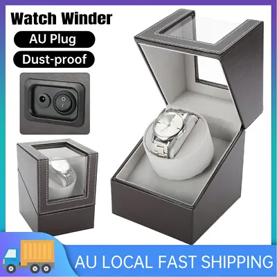 Watch Winder Watch Box Automatic Luxury Single Motor Leather Storage Gift AU • $30.06