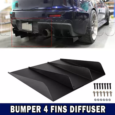 Rear Diffuser Bumper 4 Fins Spoiler Splitter Lip For Mitsuibishi Lancer EVO X10 • $42.95