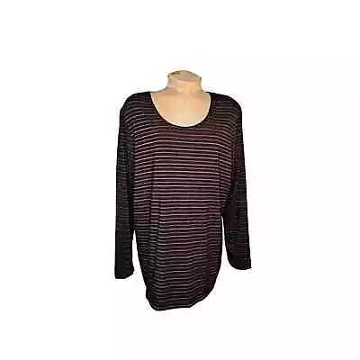 Chicos Metallic Striped Long Sleeve Top 3 • $18