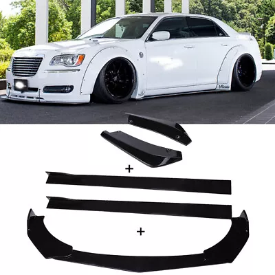 For Chrysler 300C Front & Rear Bumper Lip Splitter Spoiler +Side Skirt Body Kits • $178.26