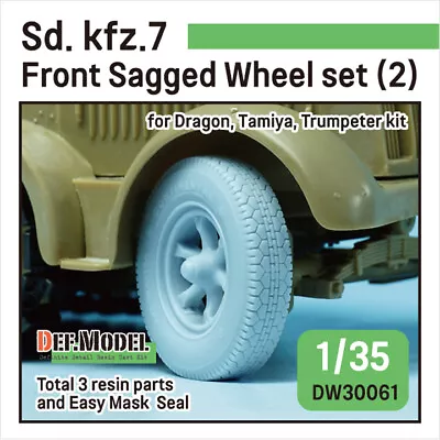 DEF Models 1/35 WW2 German Sd. Kfz.7 Half-Track Sagged Front Wheel Set • £14.99