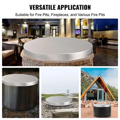 27 Inch Round Metal Fire Pit Cover Lid Durable Stainless Steel Bowls Places • $75.23