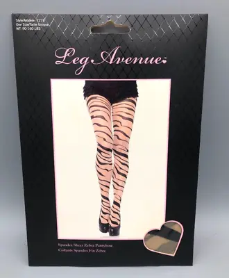 Spandex Sheer Zebra Pantyhose Hosiery O/S Leg Avenue 7275 Costume Accessory • £12.15