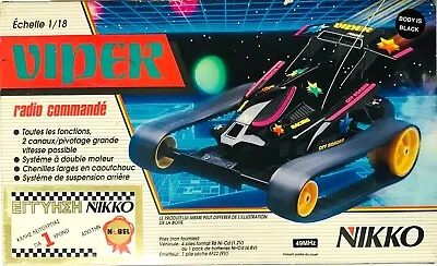 Vintage Nikko Viper Black Racing Car Radio Control 1/18 Scale New In Box Rare • $339.69