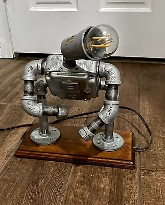 Steampunk Industrial Robot Pipe Lamp Charger USB Outlet Charging Station • $186.99