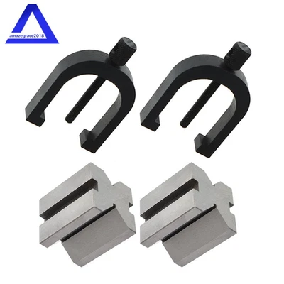 $40.29 • Buy 90 Degree Angle 1-5/8  X 1-1/4  X 1-1/4  V-Block And Clamp Set Hardened Steel