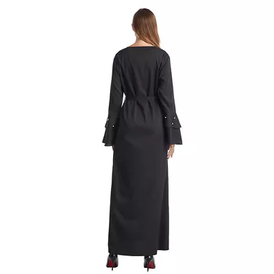 Ramadan Muslim Abaya Caftan Women Long Sleeve Maxi Dress Islam Dubai Kaftan Gown • £25.98