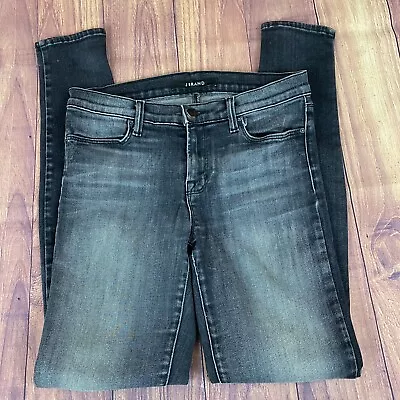 J Brand Jeans Womens Size 27 Super Skinny Black Distressed Stretch Denim 27x30 • $17.99