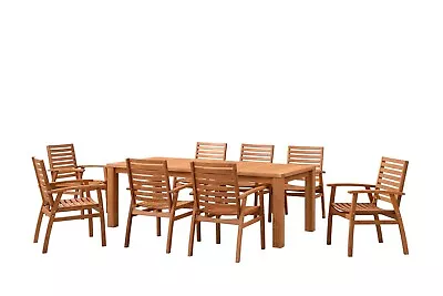 $1399 • Buy NEW Bafalo Rectangle Bamboo Top Table With 8 Pcs Bamboo Chair Outdoor Chairs