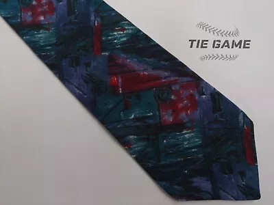 Miles Davis 100% Silk Tie Made In America Abstract Red Purple Green • $7.99
