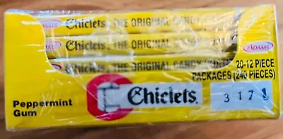 Vintage Chiclets Peppermint Adams Chewing Gum Sealed Rare New 20packs/box • $199.99