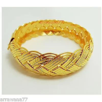 $31.29 • Buy Braid 22K 23K 24K Thai Baht Yellow Gold Plated Filled Bracelet Bangle Size L