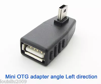 50 Pcs New Mini 5pin USB Male To USB 2.O Female OTG Left Angle Adapter Connector • $48.96