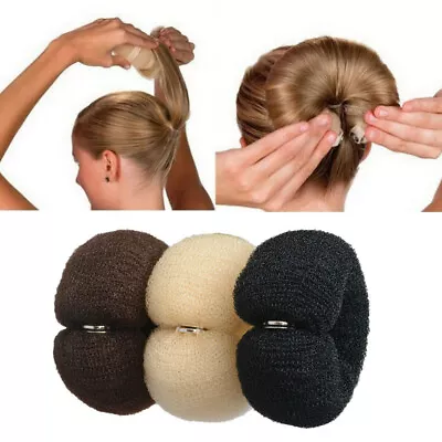 £3.11 • Buy Hair Donut Bun Maker Doughnut Ring Shaper Styler Up Magic Roll Foam Sponge Mesh