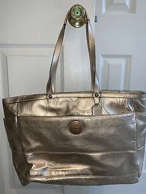 COACH Baby Diaper Bag GOLD LEATHER Tote Shoulder Multifunction F18878 NEW NWT • $462.53