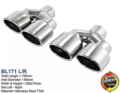 Exhaust Dual Tips Quad Tailpipes For Mercedes Benz AMG Style VW Golf 7 R Style • $242.86