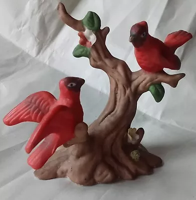 BRINN'S  Cardinals Figurine Two Red Birds In Tree Pittsburgh Company Brinns • $14.99