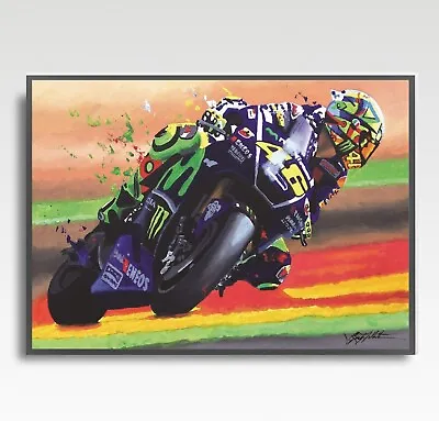 Valentino Rossi MotoGP Print From Painting By Greg Tillett Poster Wall Art • $24.65