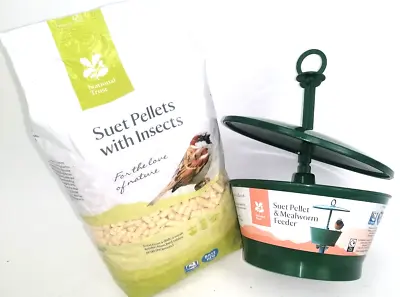 National Trust Suet Pellet & Mealworm Feeder With FREE 1.5 Litres Suet Pellets • £19.95