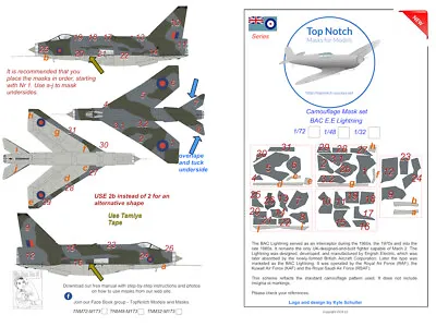 TopNotch BAC E.E. Lightning Camouflage Scheme Vinyl Mask Set • £7