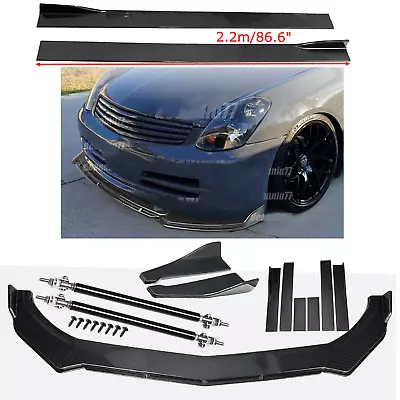 Carbon Fiber Front Bumper Lip Side Skirt Strut Rods For Infiniti G35 G37 P • $149.99