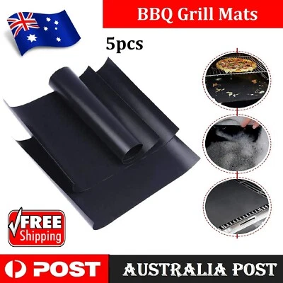 BBQ Grill Mat Reusable Bake Sheet Resistant Meat Barbecue Non-Stick Cooking Pad • $14.49