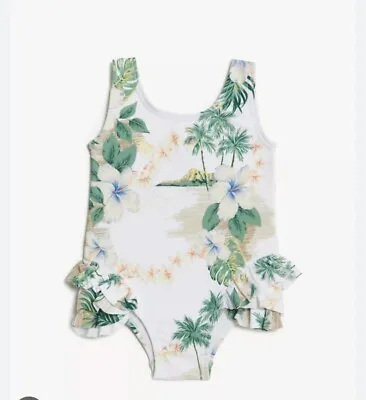M&S Tropical Frill Swimsuit 0-3 Months • £6.99