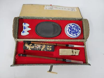 Vintage Chinese Calligraphy Set W/Fabric Case   VGC. • $21.99