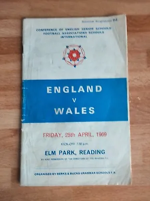 £4 • Buy Vintage ENGLAND V WALES Football Programme,shool Souvenir Programme.1969