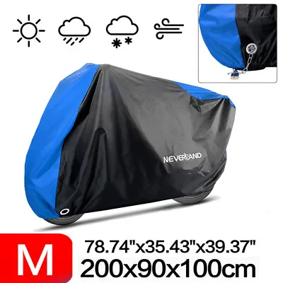 Motorcycle Cover Waterproof UV Dust Protect For Scooter Moped Outdoor Storage M • $18.99