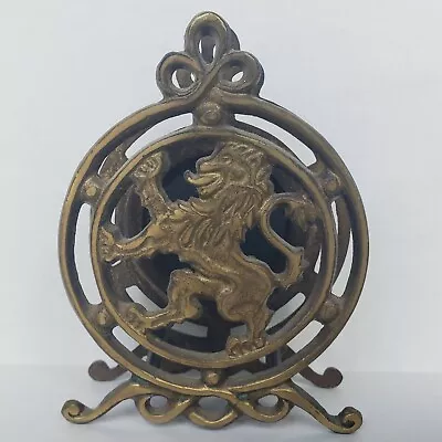 Vintage Brass Letter Napkin Holder English European Lion & Ceramic Pottery 4.5  • $23.54