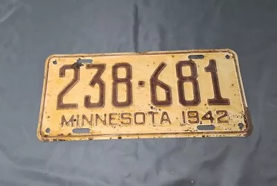 Vintage License Plate 1942 Minnesota • $22.50