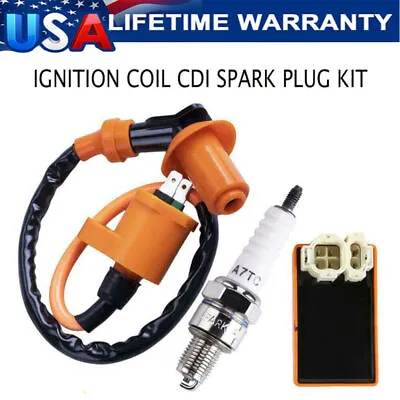 Racing Ignition Coil Spark Plug CDI For Gy6 Scooter ATV TaoTao 50cc 125cc 150cc • $12.13