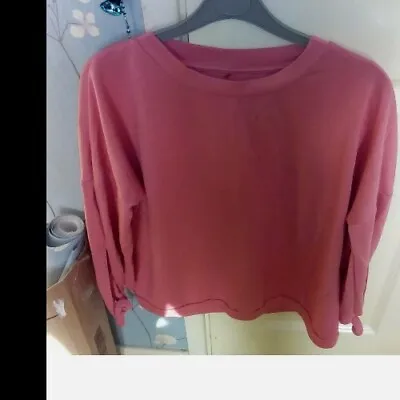 £6 • Buy Womans Peach Coloured Top With Tie Backs On Bottom Of Sleeves, Size 12-14