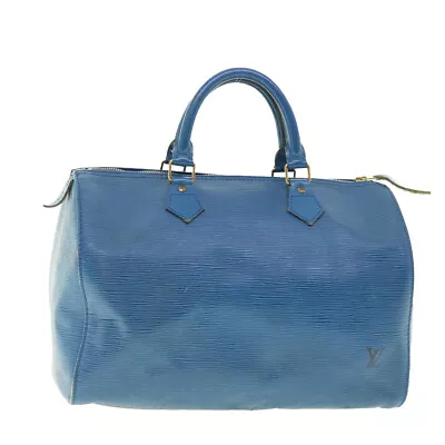 LOUIS VUITTON Epi Speedy 30 Hand Bag Toledo Blue M43005 LV Auth 39413 • $279