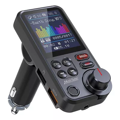 LCD Disply Bluetooth Wireless Car FM Transmitter MP3 Player Radio Charge Adapter • £17.54