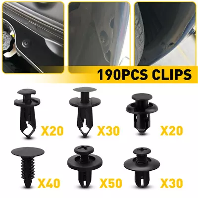 190PCS Car Trim Body Fastener Rivet Retainer Door Panel Bumper Plastic Clips Kit • $26.01