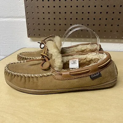 Cabelas Women’s Shoes Moccasins Slippers Lined Brown Size 10 Soft • $19.99