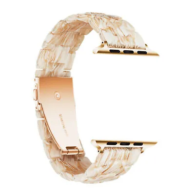 $20.23 • Buy Tortoise Shell Resin Watch Band Strap Bracelet For Apple IWatch 38 40 42 44 Mm