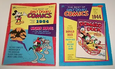 Lot 2 BEST OF DISNEY COMICS FROM 1934 1944 MICKEY MOUSE DONALD DUCK FROZEN GOLD • $14