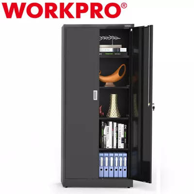 WORKPRO Metal Storage Cabinets Garage Cabinets Tall Locking Steel Cabinet 900LBS • $229.99