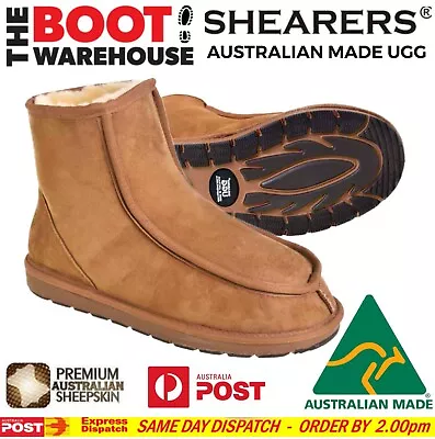 Shearers Original Men's Moccasin Ugg Boots - Australian Made With Sheep Skin • $71.73