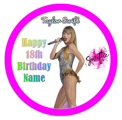 Music Taylor Swift Cake Topper Edible Icing Birthday Swiftie Cake Decorations • $7.14